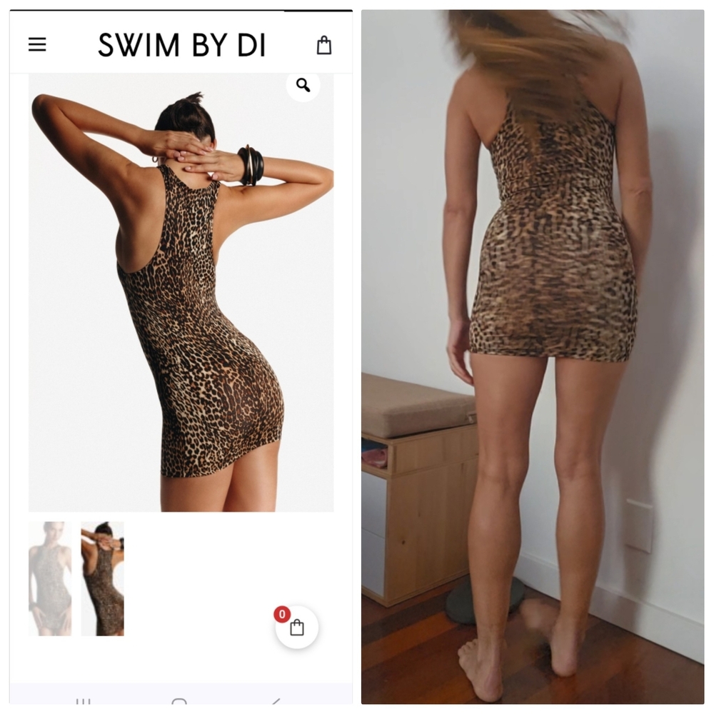 Nwt Swim By Di Leo Leopard Sporty 90s Cut Pretty Woman Soundtrack Xs S - Picture 2 of 4